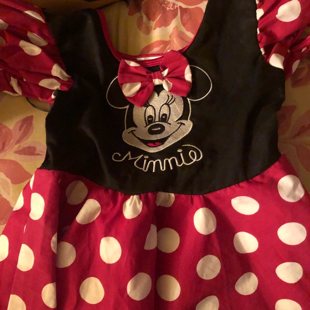 Disneyland Vintage Minnie Mouse Polka Dot Red White XS 4-5 Adorable 4 Princess